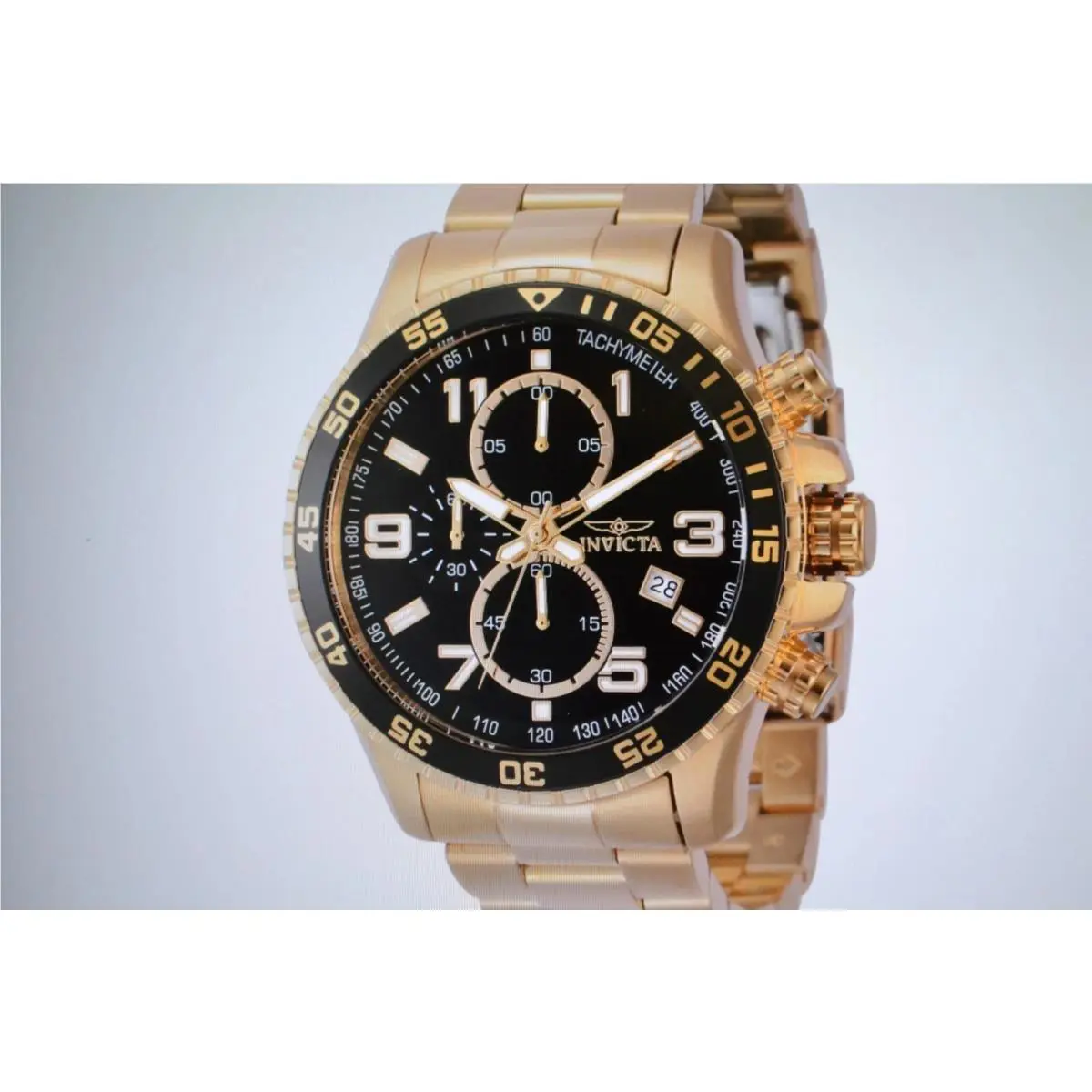 Invicta Specialty Mens Watch 45mm Chronograph Gold Black 44525