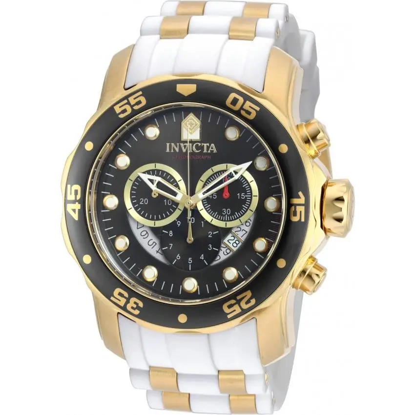 Pro Diver Chronograph Mop White Polyurethane Men`s Watch 20289 by Invicta