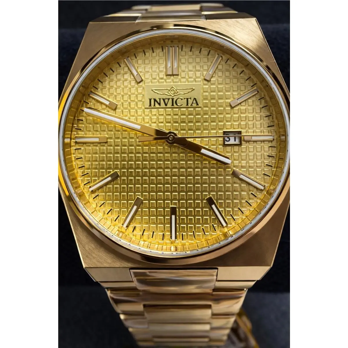 Invicta Speedway 48398 Mens 40mm Yellow Gold Dial Quartz Stainless Steel Watch