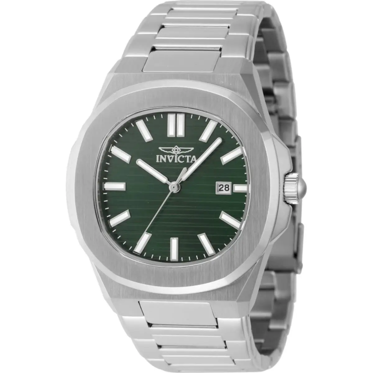 Invicta Men`s Watch Speedway Green Dial Silver Stainless Steel Bracelet 48323