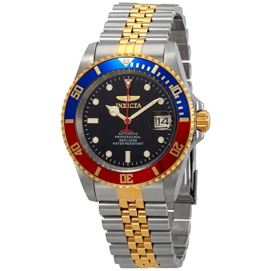 Invicta Pro Diver Automatic Black Dial Pepsi Bezel Men`s Watch 29180