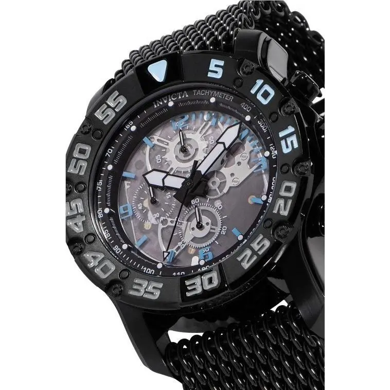 Invicta Racing JM Limited Edition Chronograph Quartz Stinless Mesh Black Watch