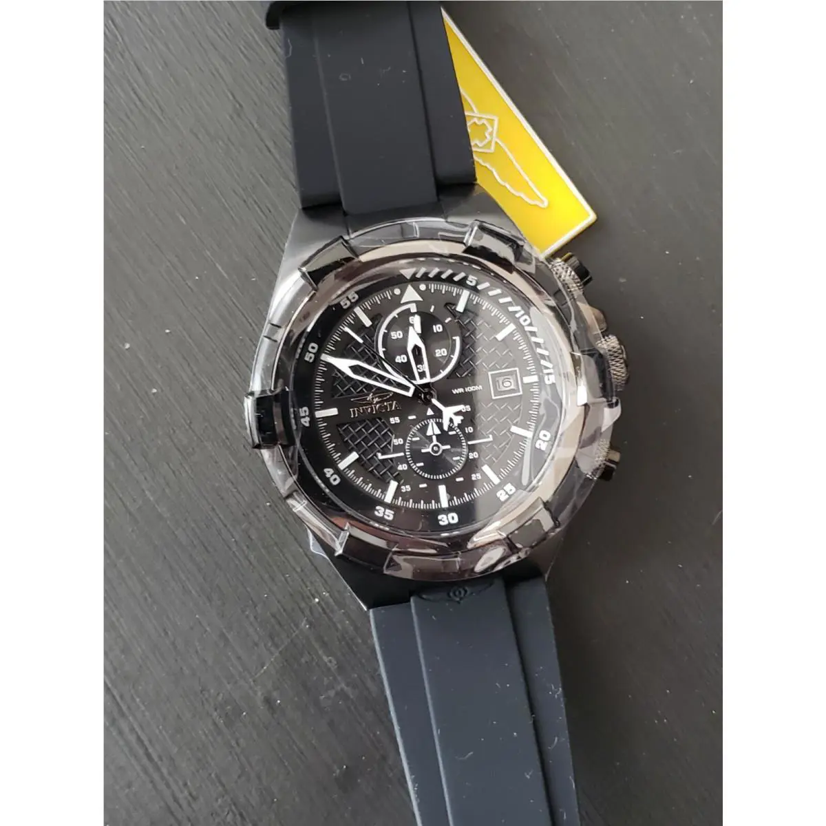 Invicta Aviator Men`s 51mm Triple Black Silicone Chronograph Watch 28099