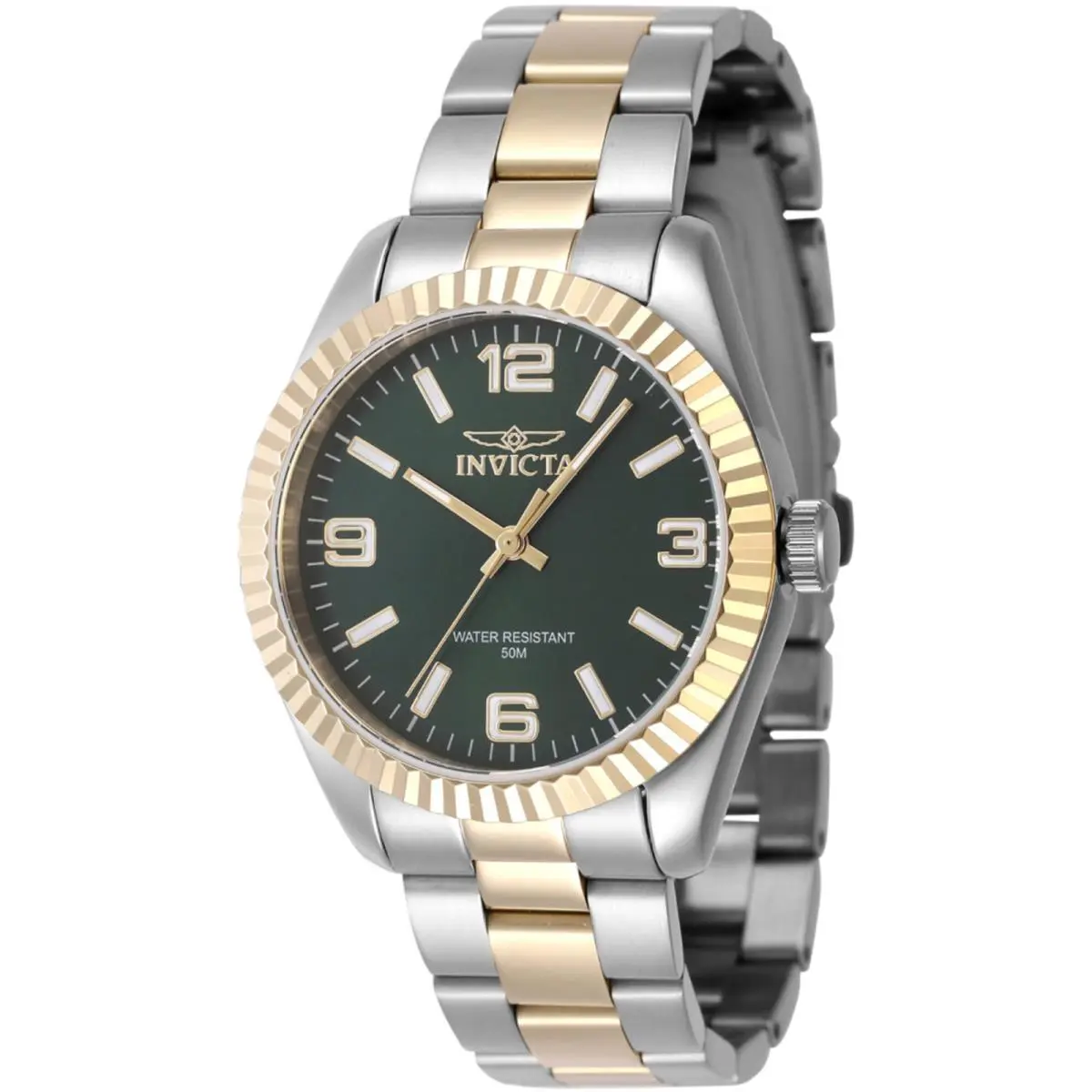 Invicta Women`s Watch Specialty Quartz Green Dial Two Tone Bracelet 47470 - Dial: Green, Band: Silver, Yellow