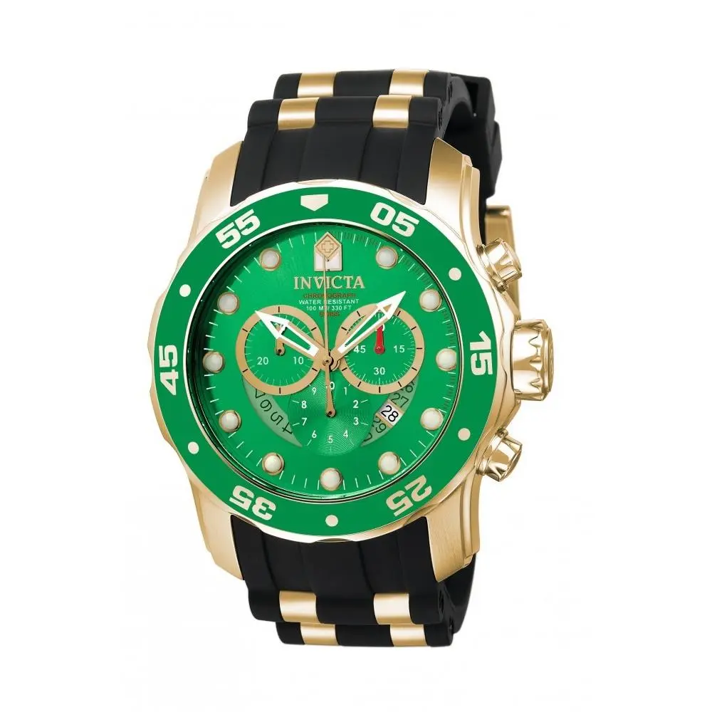 Men`s 6984 Pro Diver Quartz Chronograph Green Dial Watch by Invicta