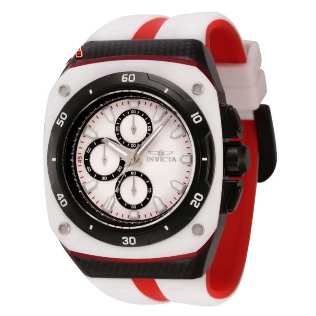 Invicta Men`s 46mm Speedway Chronograph Quartz White Red Black 50m SS Watch