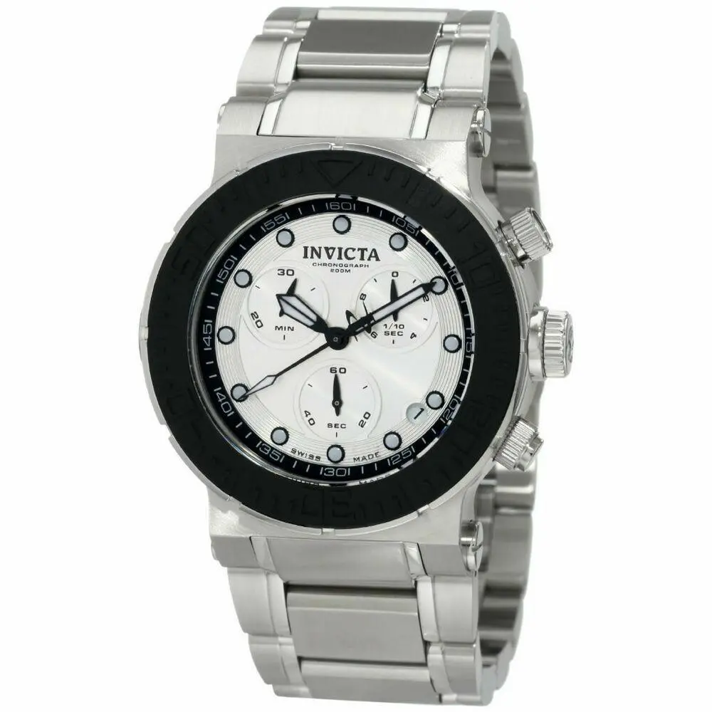 Invicta Men`s 1463 Reserve Collection Chronograph Silver Dial Watch - Silver