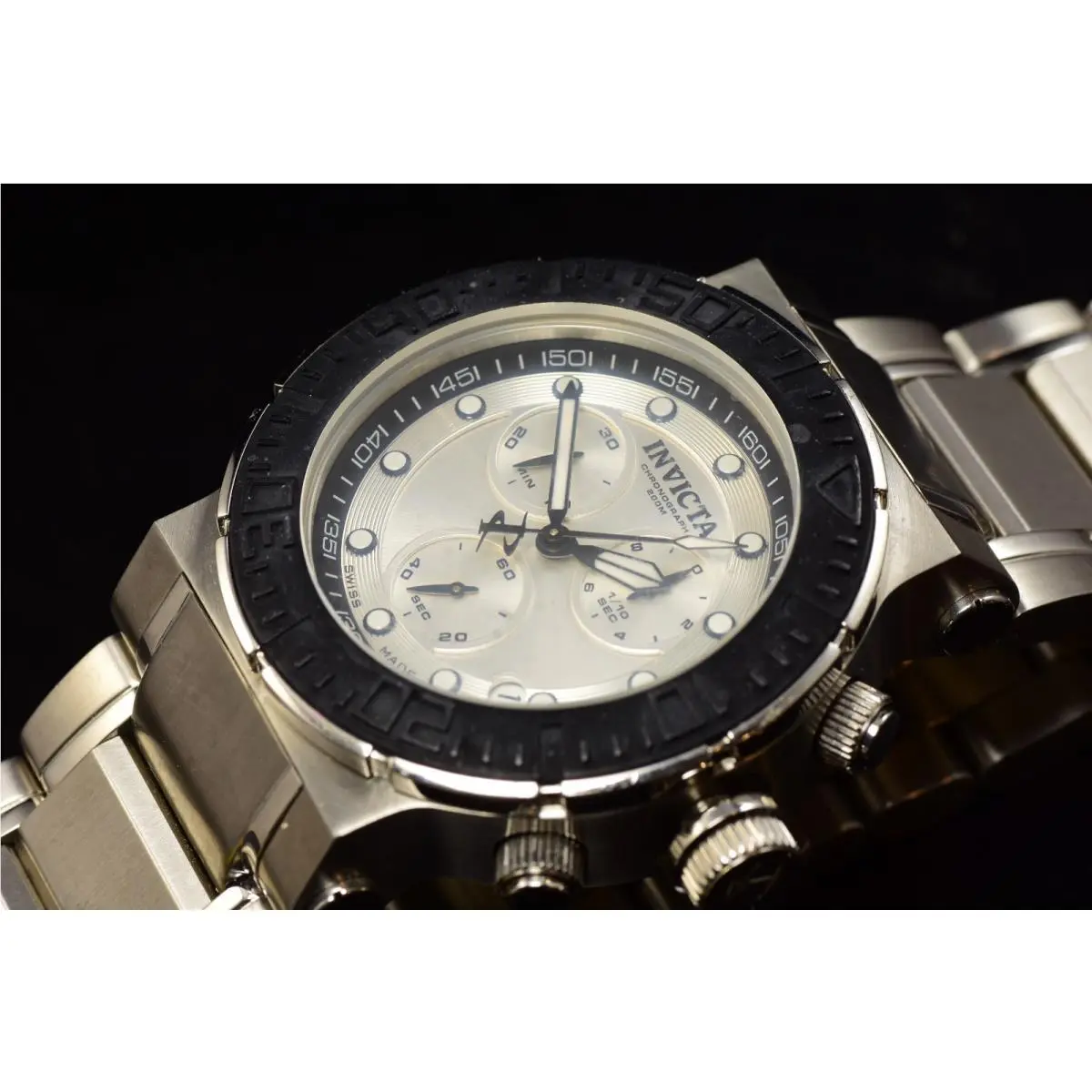 Mens Ocean Reef Silver Qrtz Chronograph Dial Stainless Steel Watch by Invicta