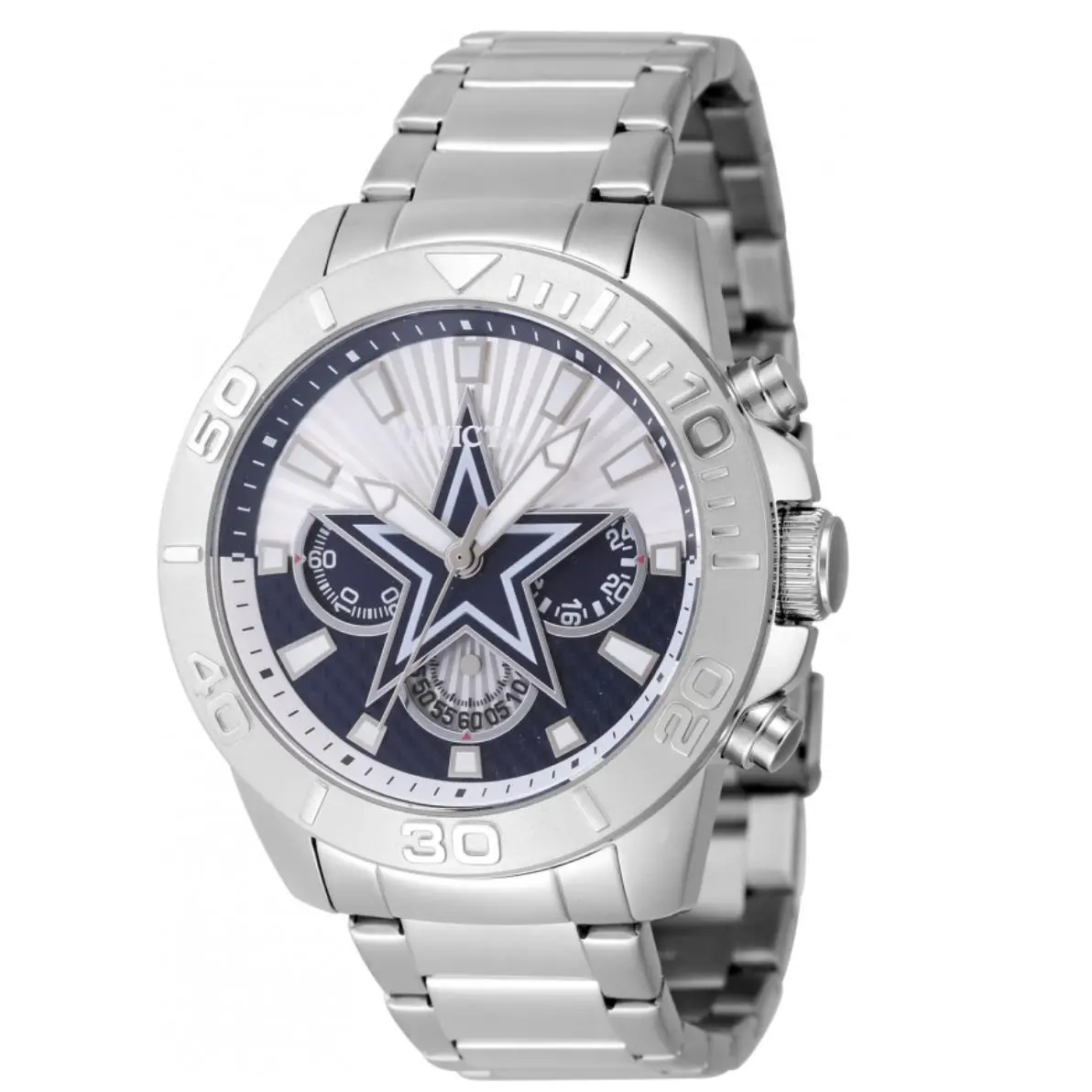 Invicta Nfl Dallas Cowboys Men`s 45mm Quartz Chronograph Watch 47932