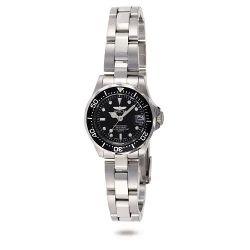 Invicta 25MM Women`s Pro Diver Collection Black Dial Stainless Steel Watch 8939