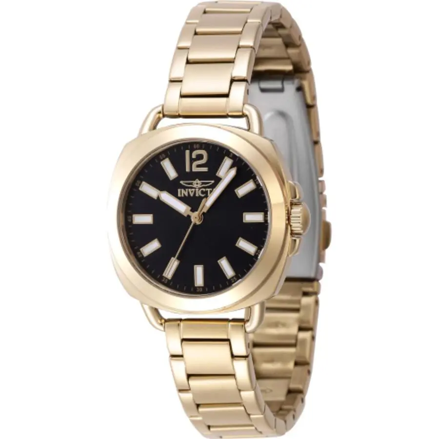 Invicta Women`s 47326 Wildflower Quartz 3 Hand Black Dial Stainless Steel Watch