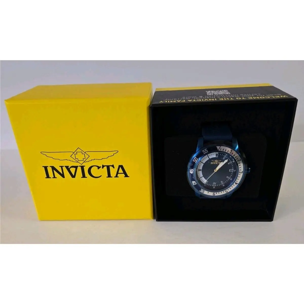 Invicta Men 45mm Specialty Teal Blue Dial Gunmetal Case Silicone Quartz SS Watch