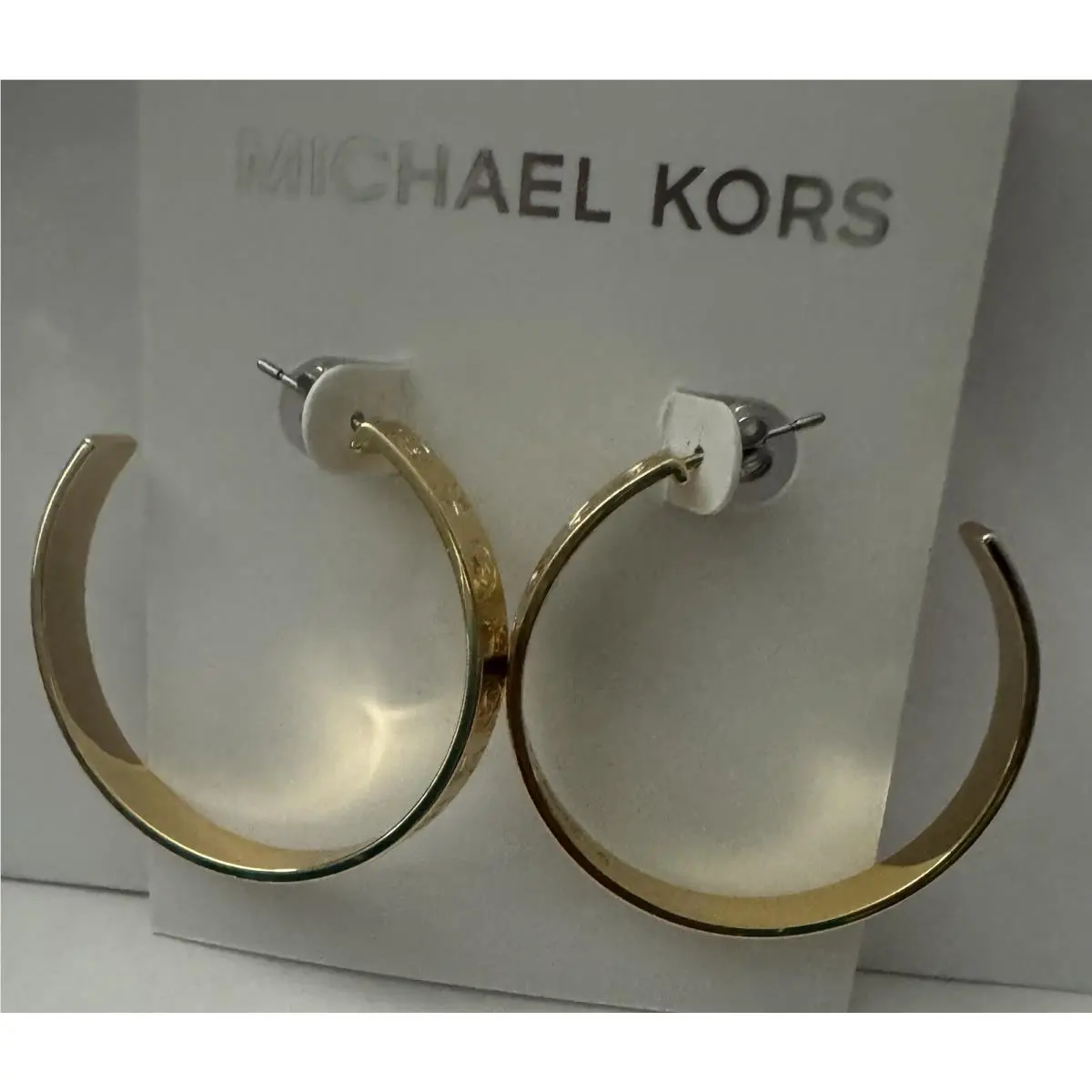 MK Logo Gold Hoop Earrings MKJC0032A710 by Michael Kors