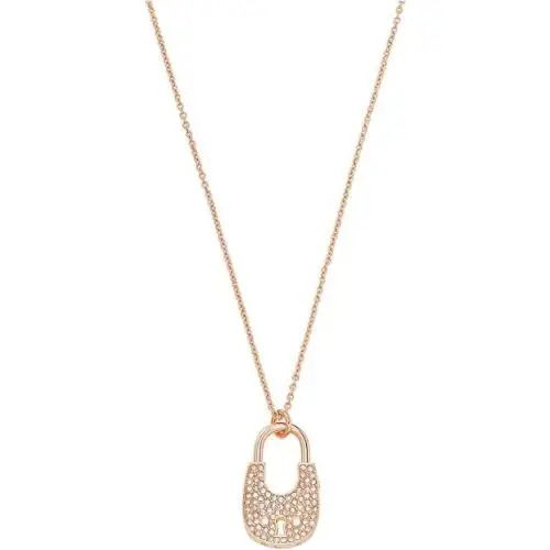 Michael Kors Pavé Crystal Lock Pendant Necklace Women Rose Gold MKJ8017 791