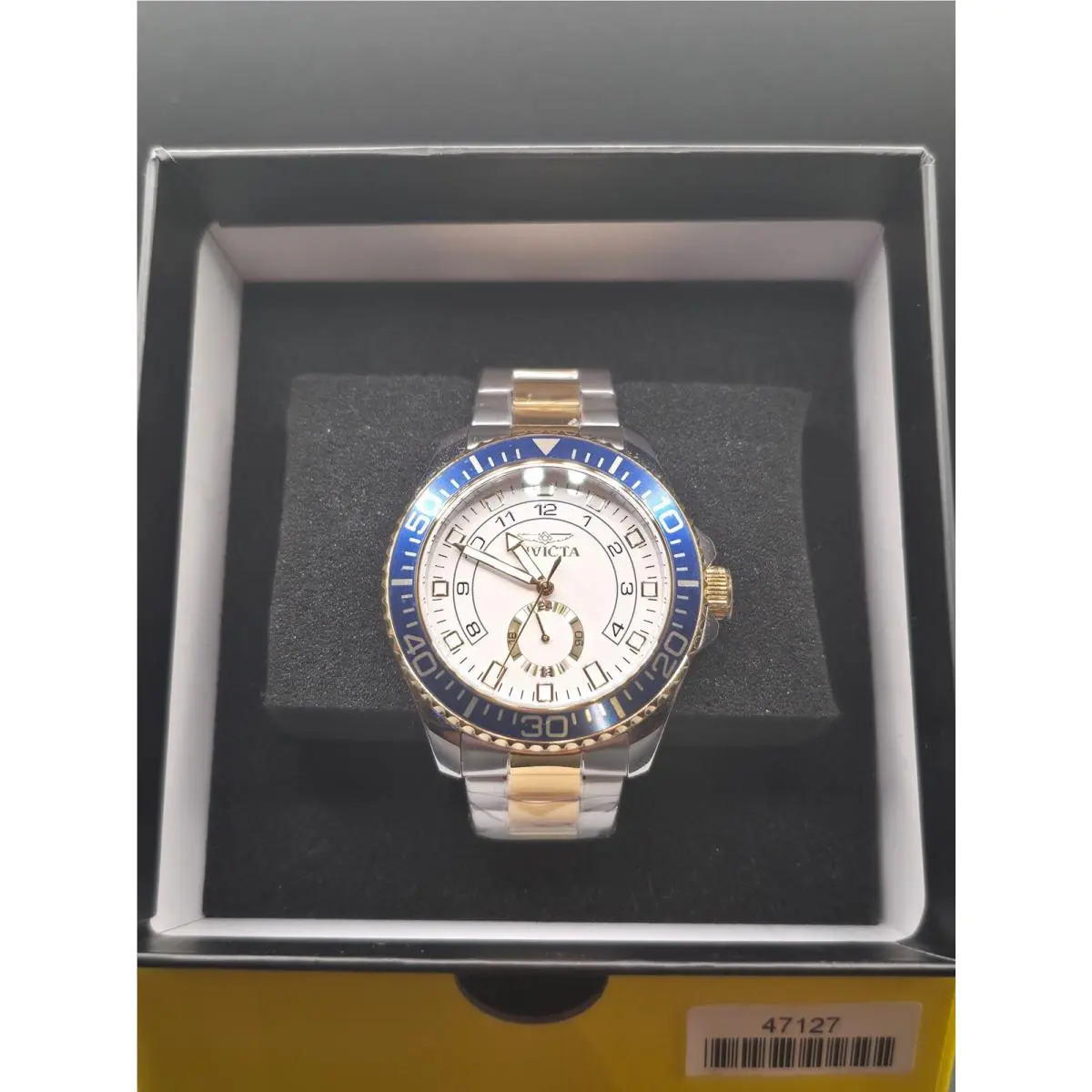 Pro Diver 47127 Men`s 44mm Quartz Two-tone Blue Bezel Watch by Invicta