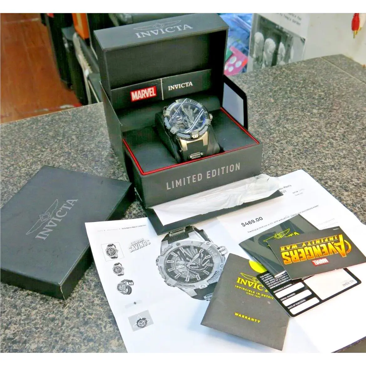 Invicta Marvel Black Panther Bolt Automatic Limited Edition 51mm Watch 26752