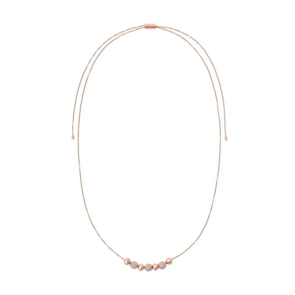 Michael Kors Yellow Gold Tone Adjustable Brilliance Necklace Crystals + MK Box