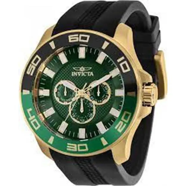 Invicta Pro Diver Men’s 50mm Green Dial Multifunction Date Silicone Watch 35743