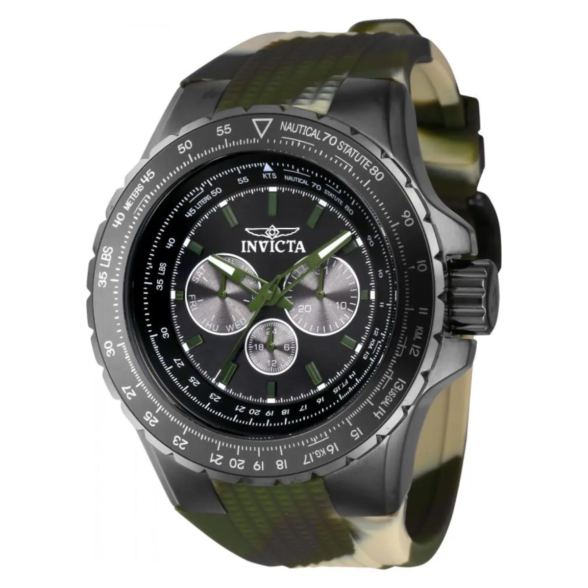Watch Invicta 39307 Aviator Men 50 Stainless Steel - Dial: Gunmetal, Band: Iridescent