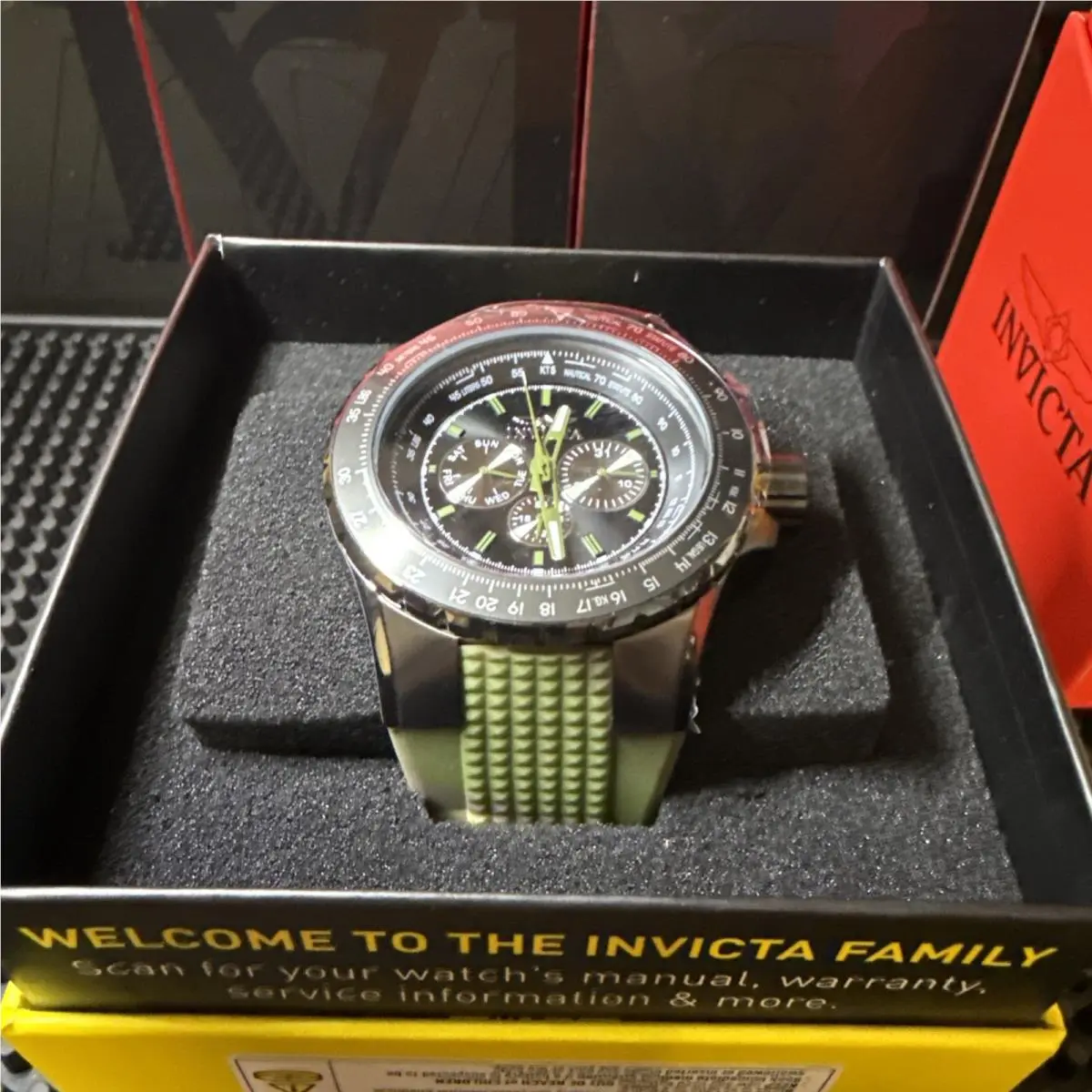 Invicta Aviator Skyshock Multifunction Analog Watch Silicone Strap 39307