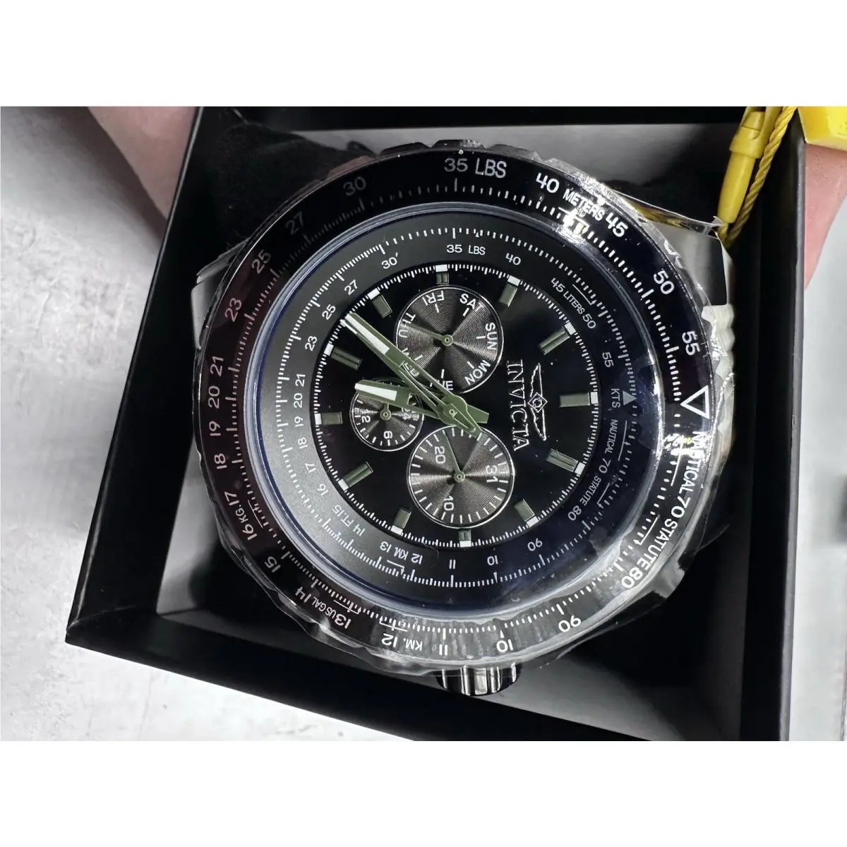 Invicta Aviator Skyshock Men’s 50mm Multifunction Quartz Camo Watch 39307 - Dial: Black, Band: Camo, Bezel: Black