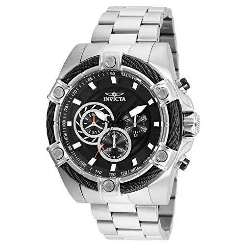Invicta 25512 Men`s `bolt` Quartz 52mm Black Dial Stainless Steel Casual Watch