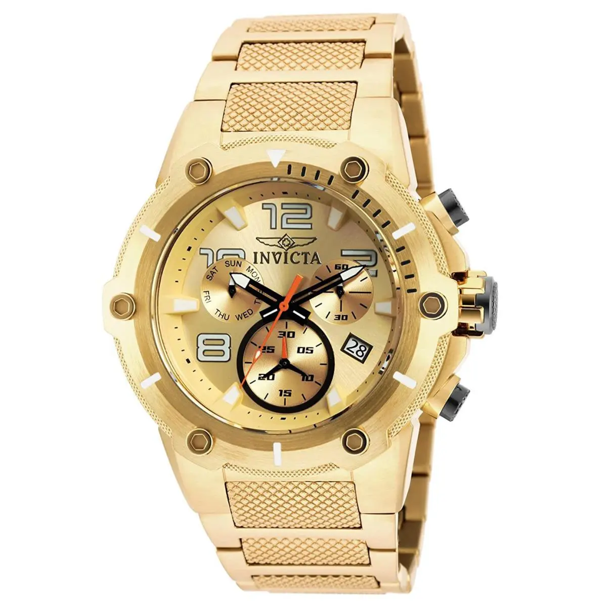 Invicta 19529 Speedway Champagne Dial Gold Ion Plated Chronograph Men`s Watch