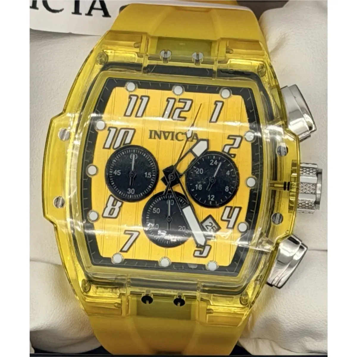 Invicta S1 Rally Kinesia Anatomic Men`s Watch 47mm Yellow Quartz 45482