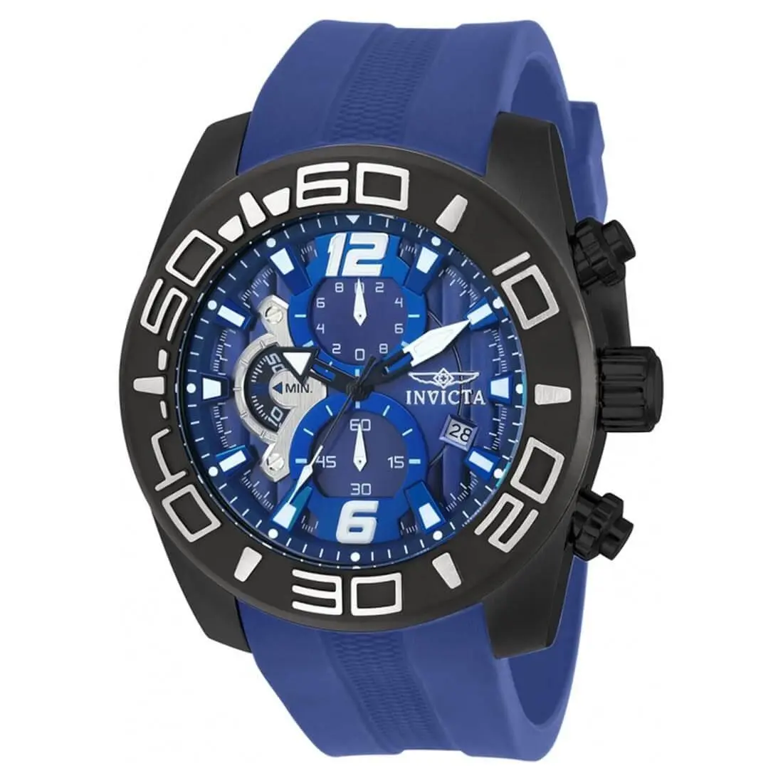 Invicta 22812 Gent`s Chrono Blue Dial Blue Silicone Strap Watch