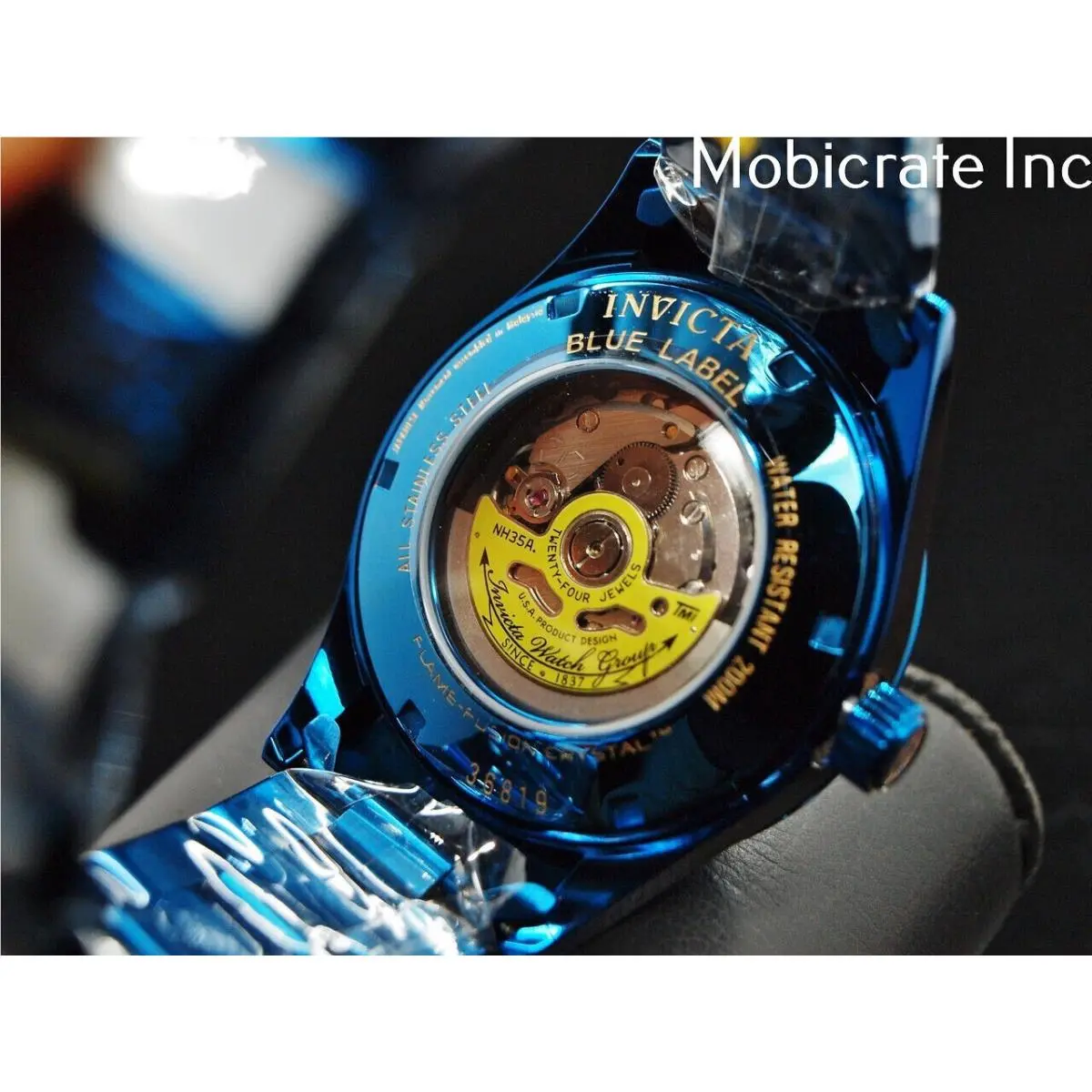 Men`s 43mm Pro Diver Automatic Blue Label Stainless Steel 200m Watch by Invicta