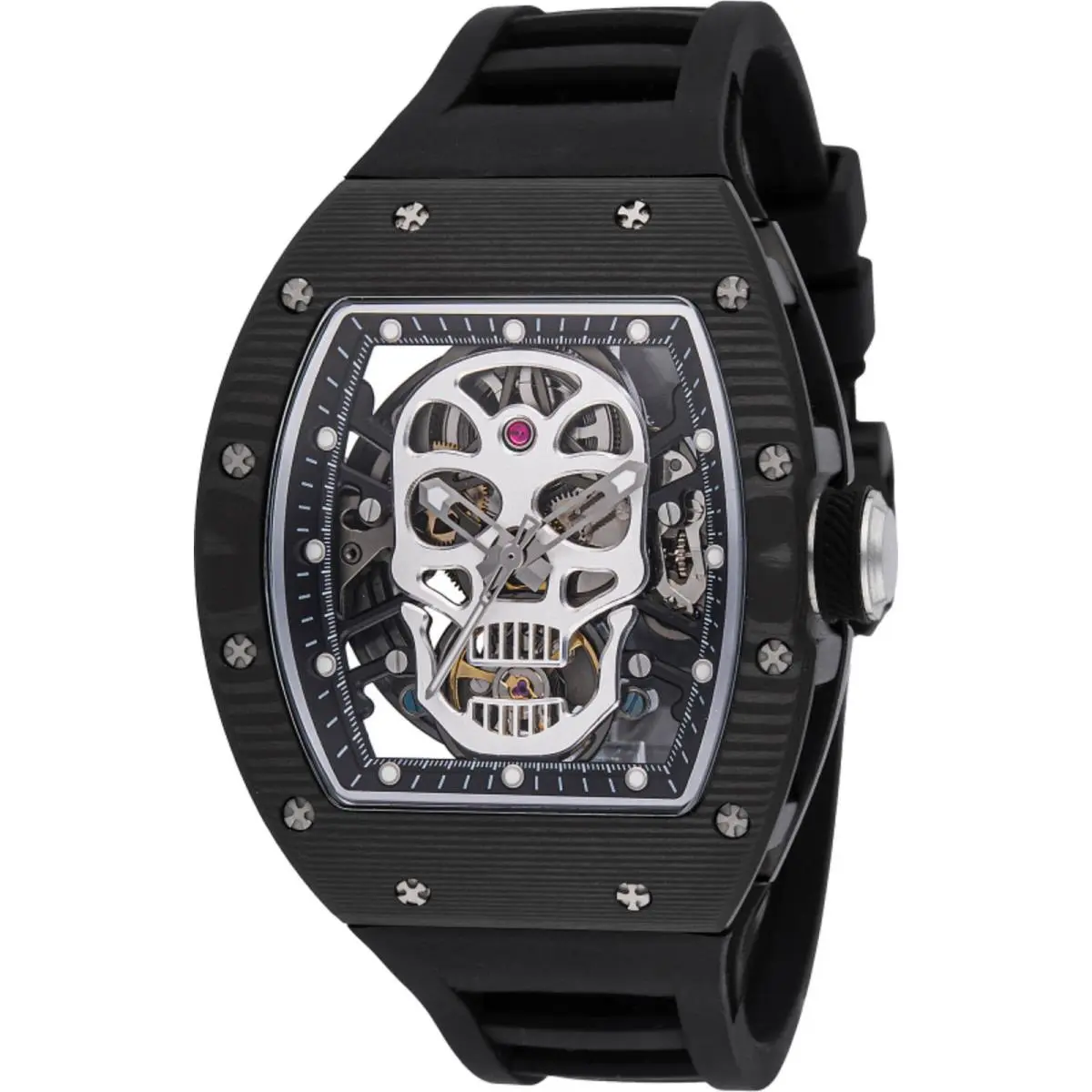 Invicta Men`s Watch S1 Rally Skeleton Dial Black Silicone Strap 49025