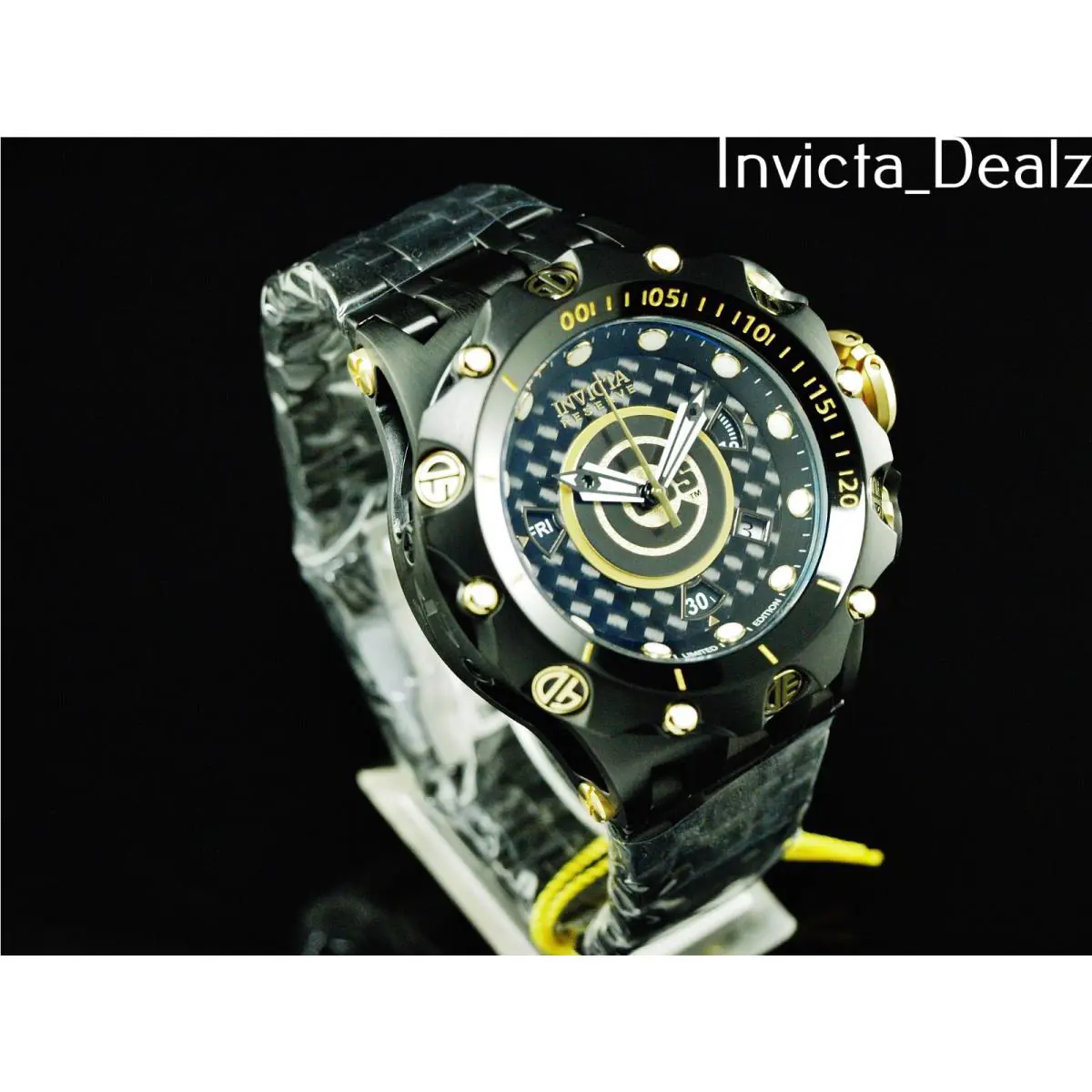 Invicta Men`s 51mm Black Label Reserve Mlb Venom Fusion Chicago Cubs SS Watch