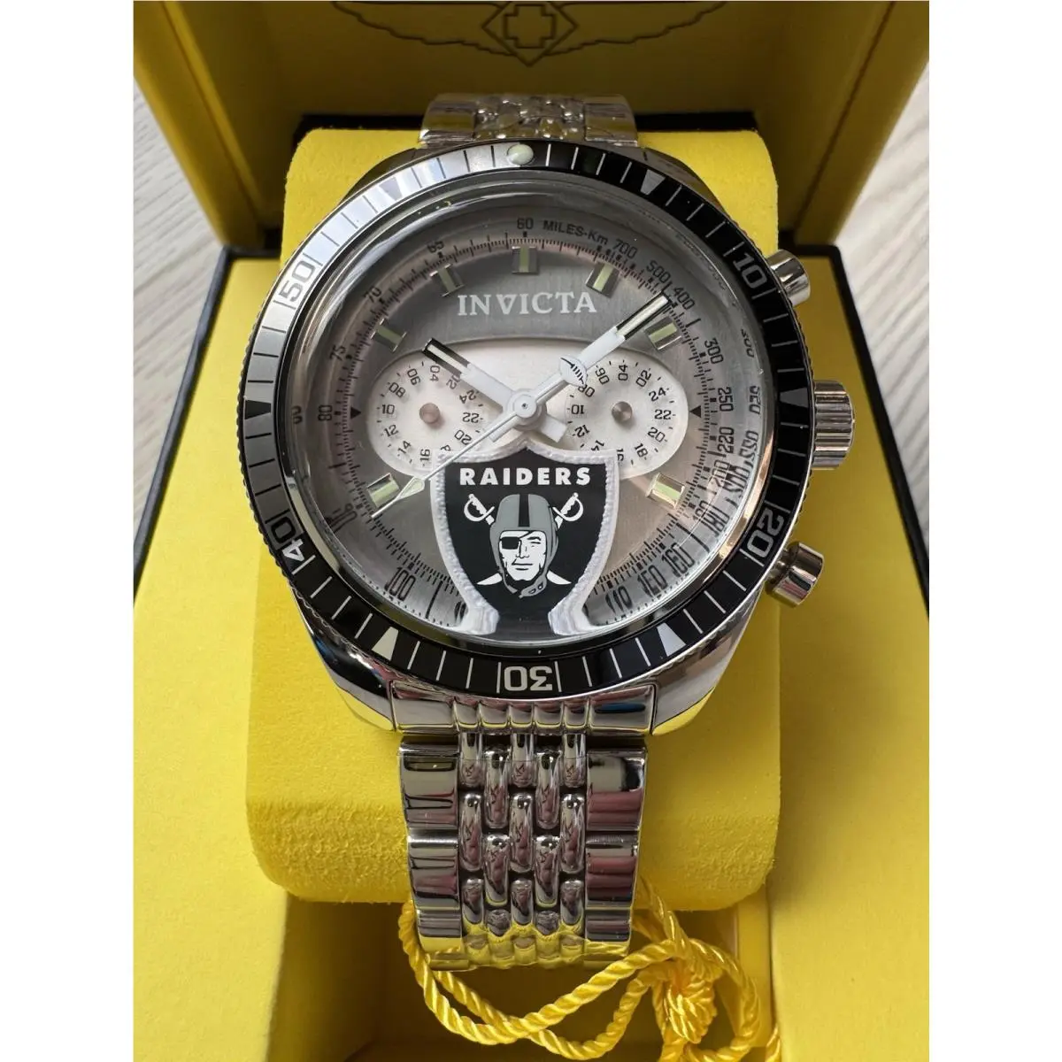 Invicta X Nfl Las Vegas Raiders Mens Chronograph Watch 43mm Silver/black 44993