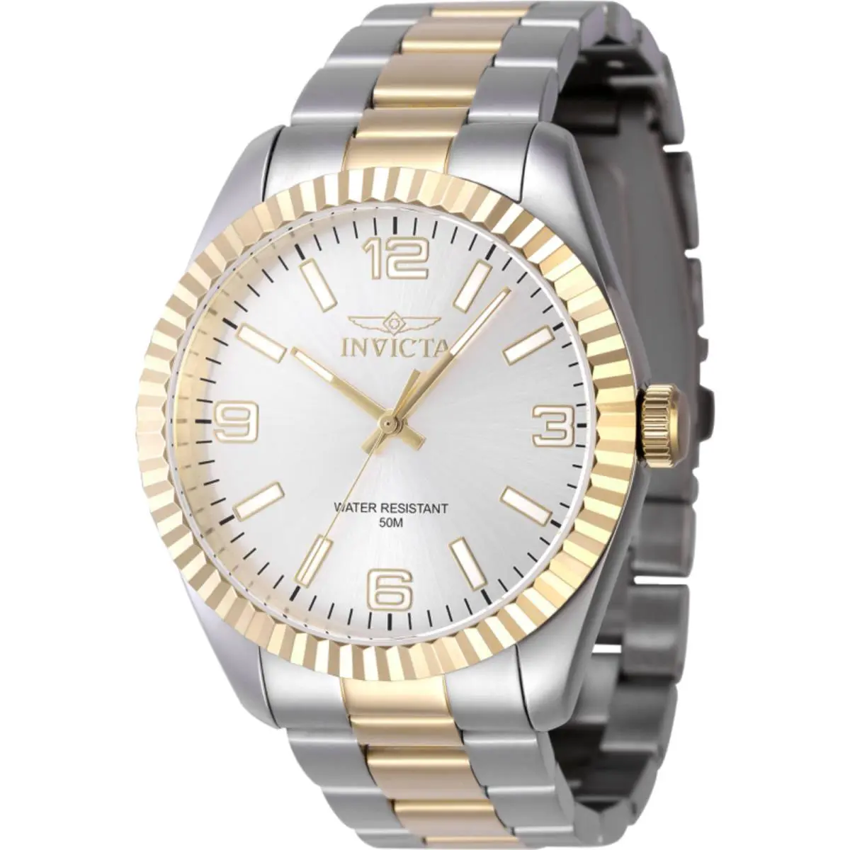 Invicta Men`s Watch Specialty Quartz Silver Tone Dial Two Tone Bracelet 47454 - Dial: Silver, Band: Silver, Yellow