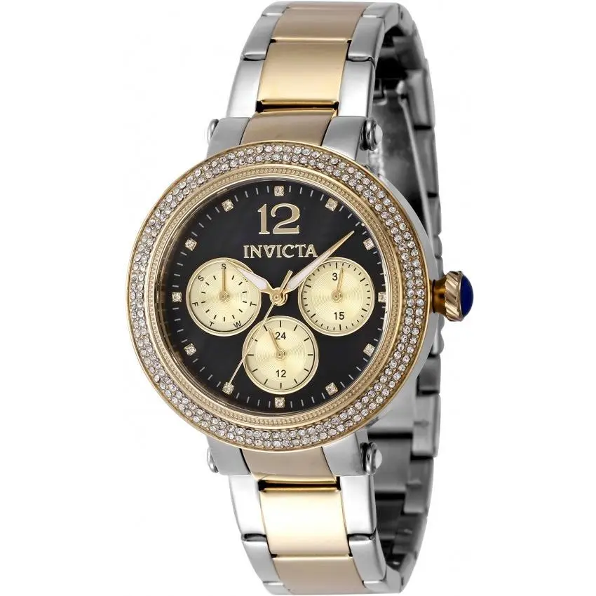 Invicta Bolt Quartz Crystal Black Dial Ladies Watch 48115