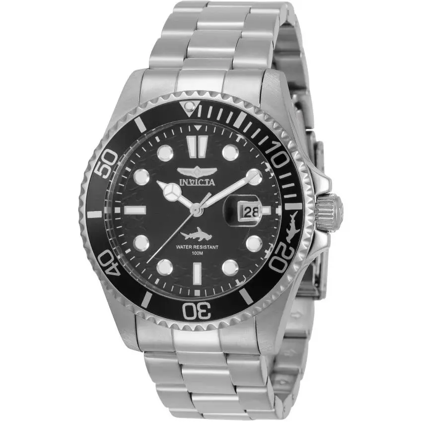 Pro Diver Quartz Men`s Watch 43mm Steel/black Dial 30018 by Invicta