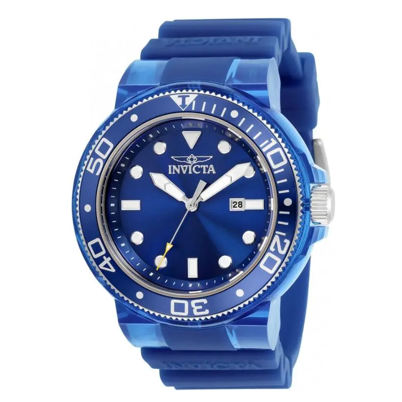 Invicta Pro Diver 51.5 mm Anatomic Men`s Blue Watch Transparent 32331 Model