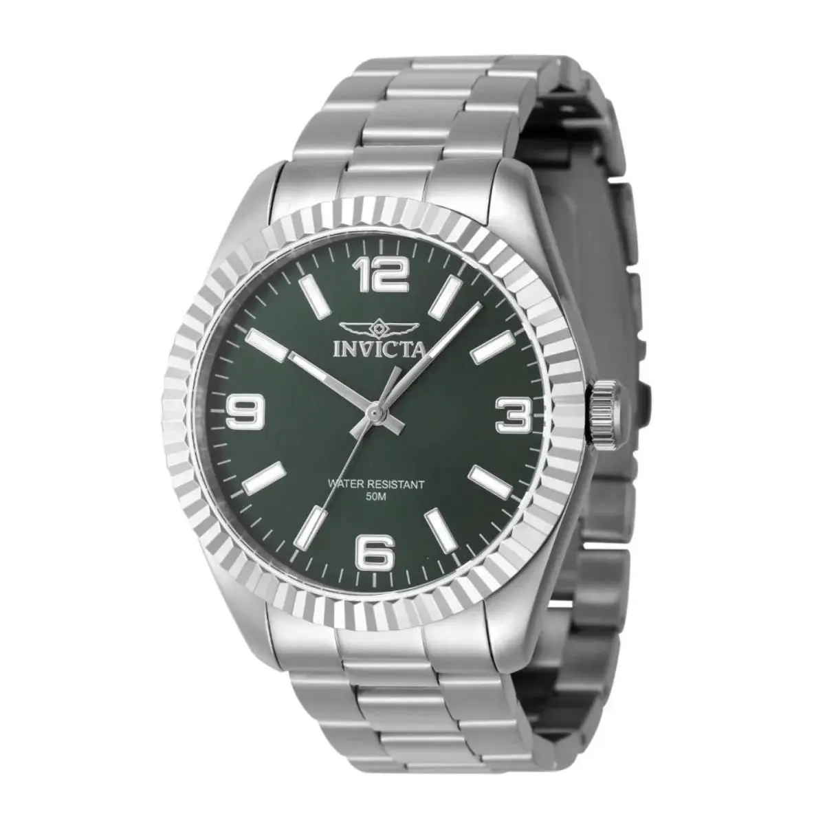 Invicta Men`s Watch Specialty Quartz Green Dial Silver Tone Bracelet 47450