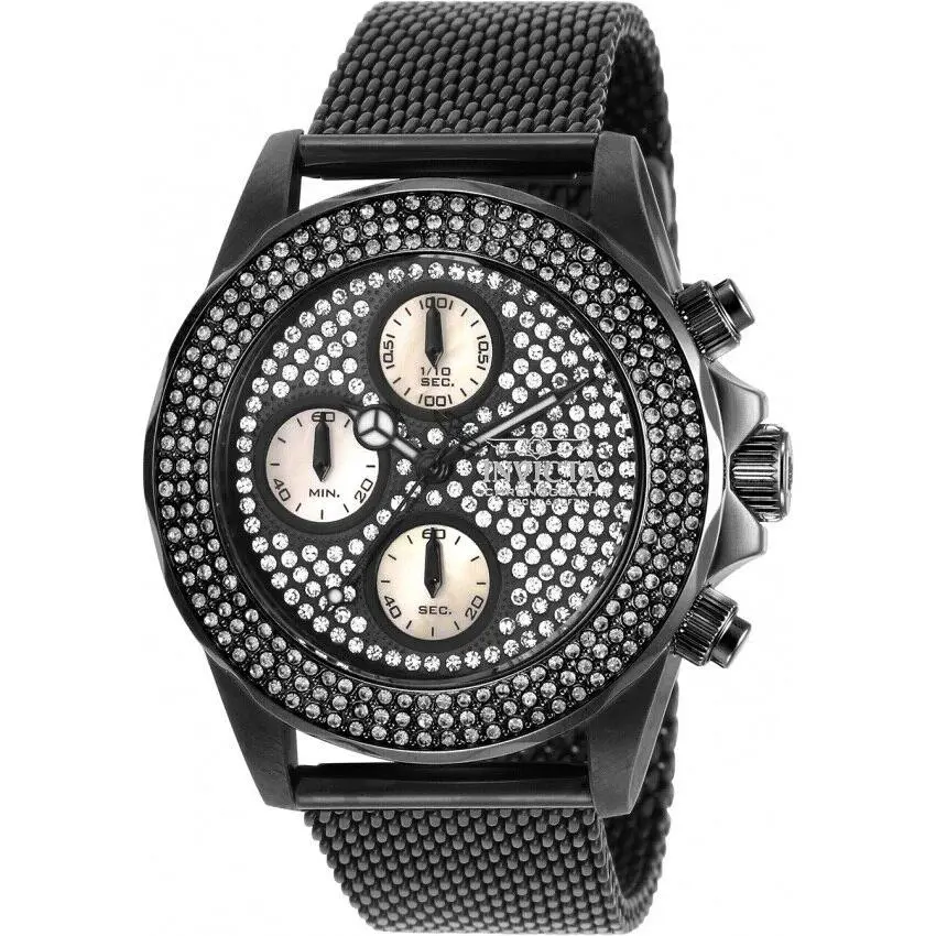 Invicta 35647 Men`s 38mm Sea Wizard Ice Chronograph Crystal Dial Black Watch