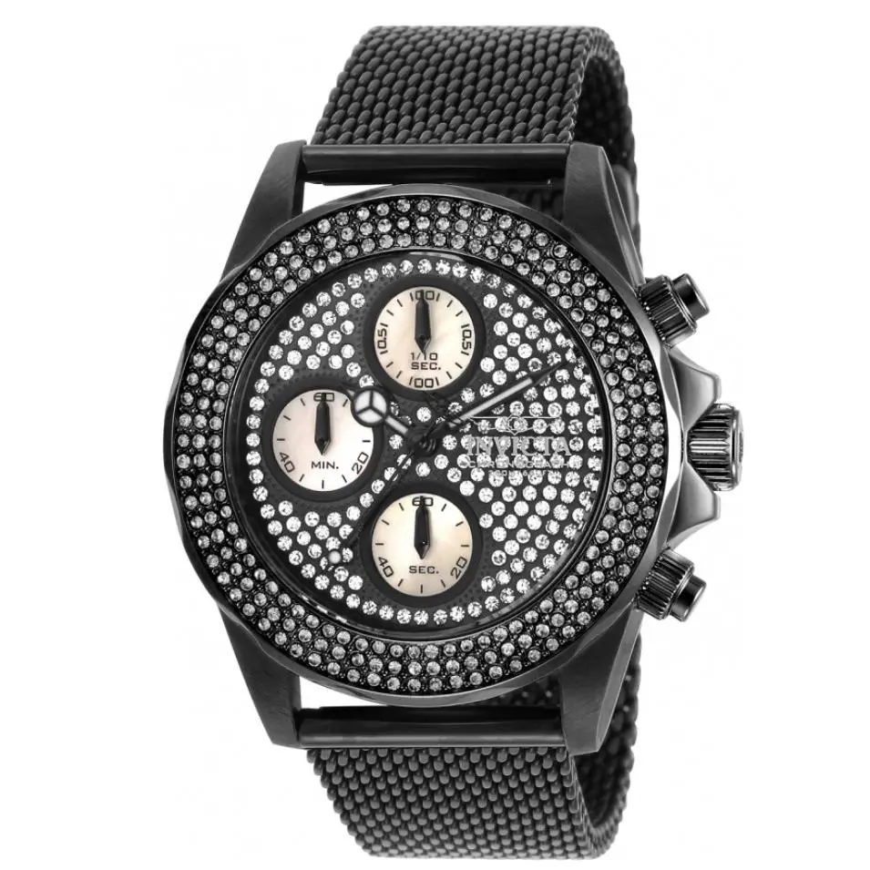 Invicta 35647 Men`s 38mm Sea Wizard Ice Chronograph Crystal Dial Black Watch