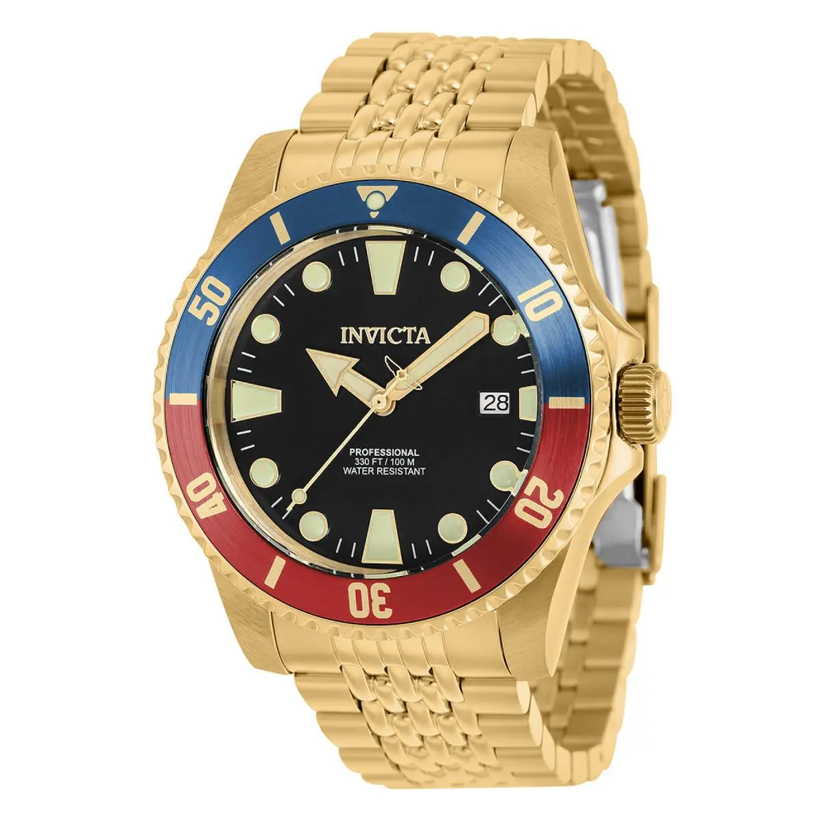 Prodiver 44mm Black Dial Quartz Automatic Stainless Gold Watch by Invicta