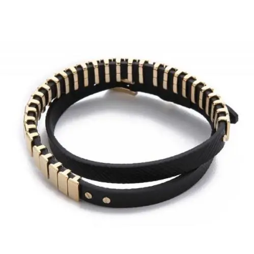 Michael Kors Gold-tone Black Leather Wrap Bracelet MKJ2634