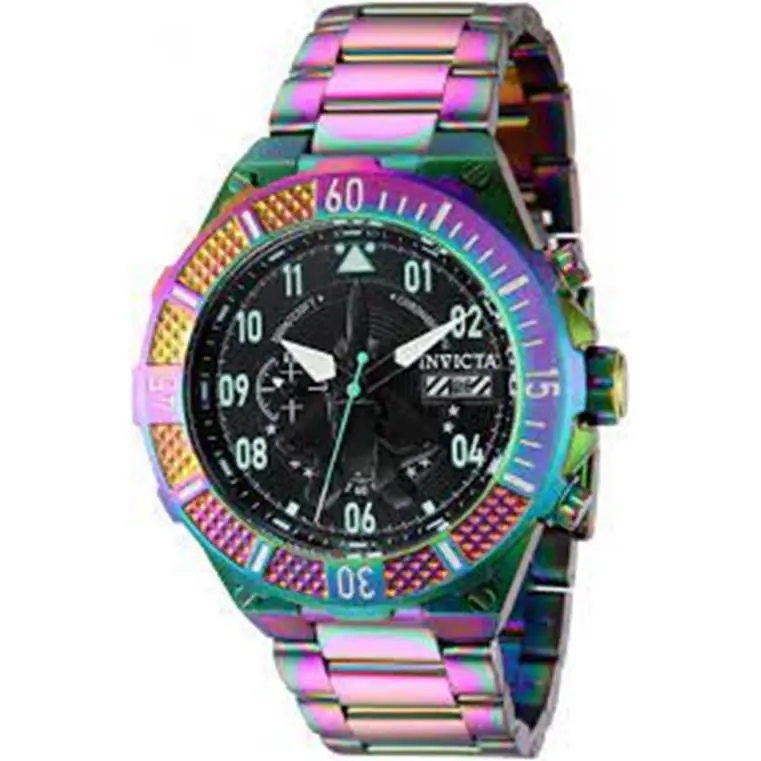 Invicta Men`s 39909 Aviator Quartz Iridescent-toned Stainless Steel Watch