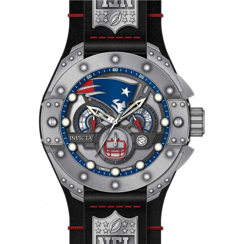 Invicta 45122 Armour Nfl England Patriots Chronograph Steel Limited 52MM