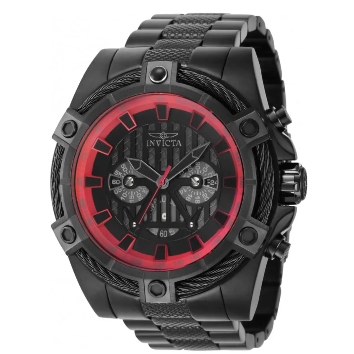 Invicta Star Wars Darth Vader Limited Men`s 52mm Triple Black Chrono Watch 40087