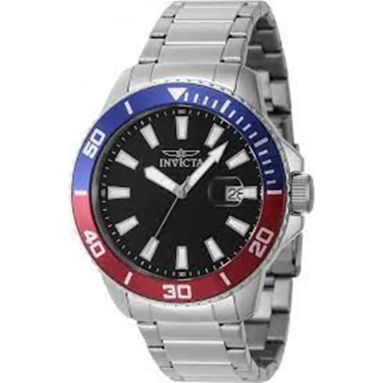 Invicta Chronograph Pro Diver Quartz Black Dial Pepsi Bezel Men`s Watch 46065