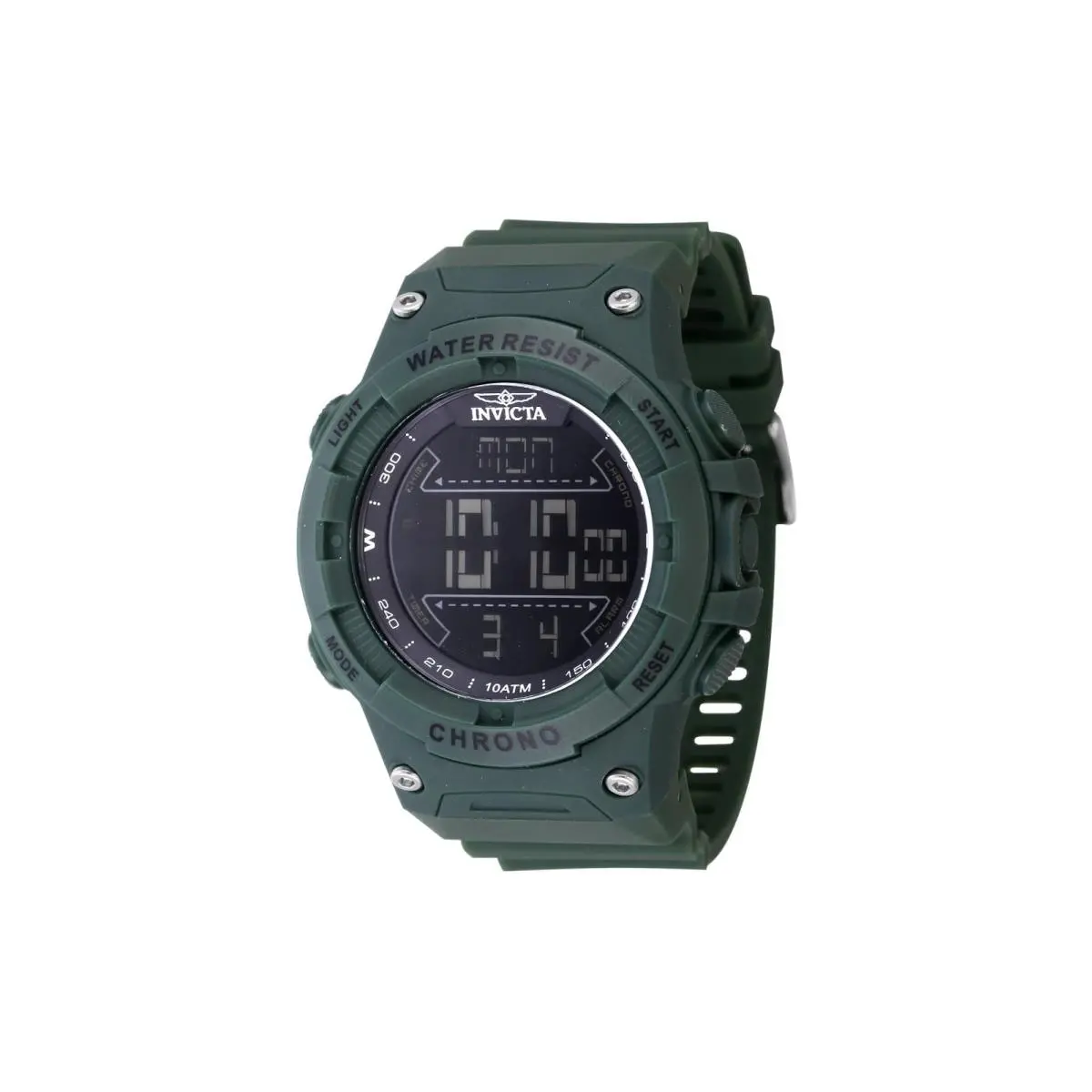 Invicta Racing Men 52mm Plastic Green Black Dial Electronic Digital