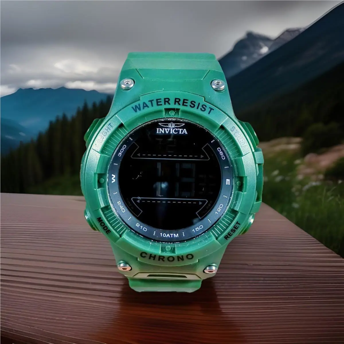 Invicta N E W Racing Digital Men`s Watch 47525 - 52mm Green Resin Band
