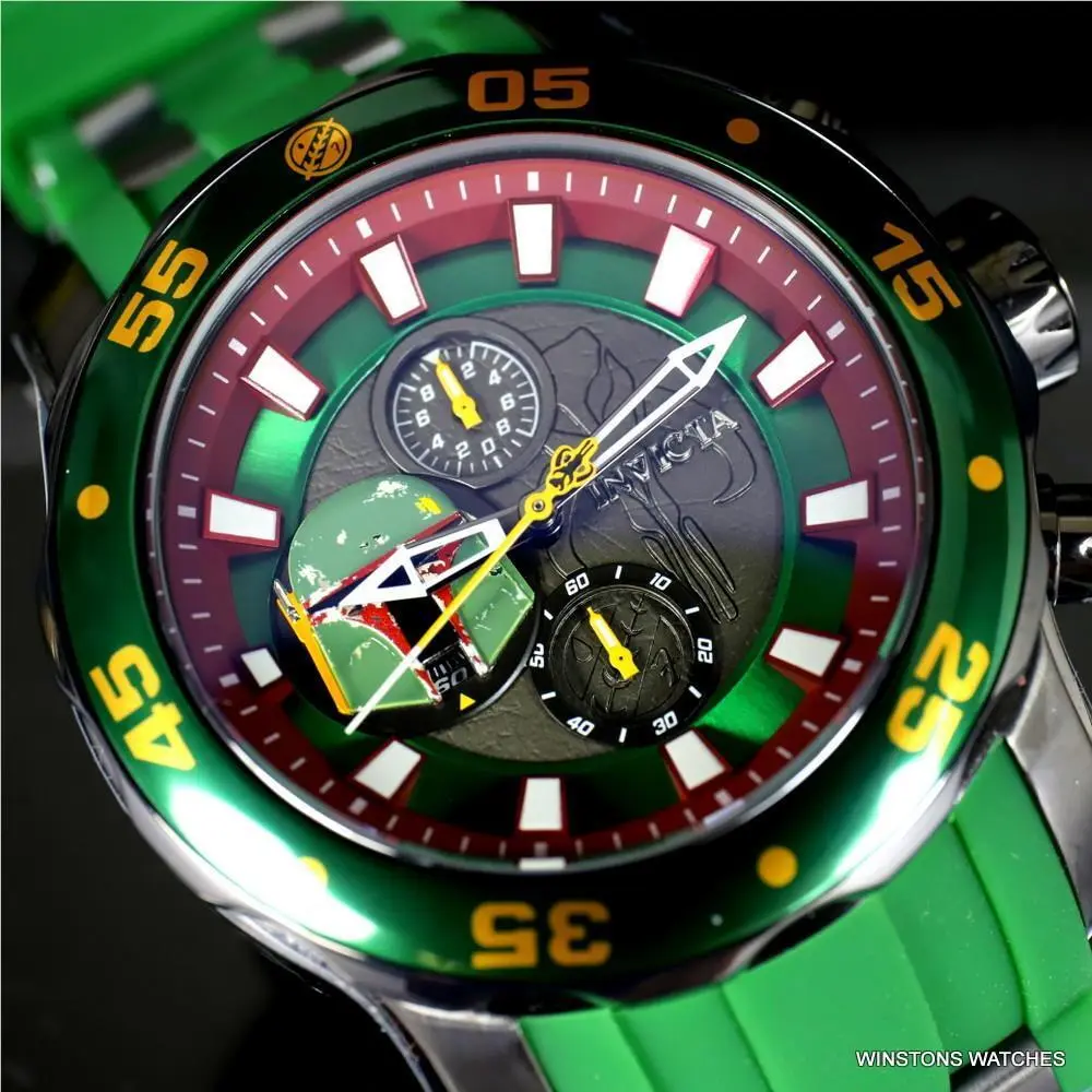 Star Wars Boba Fett Pro Diver Scuba Green 48mm Chronograph Watch by Invicta