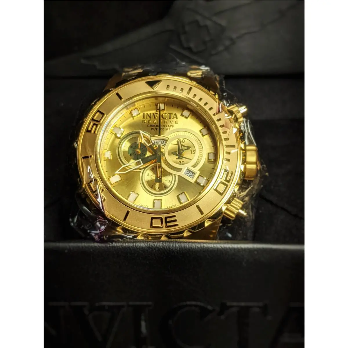 Invicta Subaqua Mens Quartz 52MM Gold Case Only-needs Battery